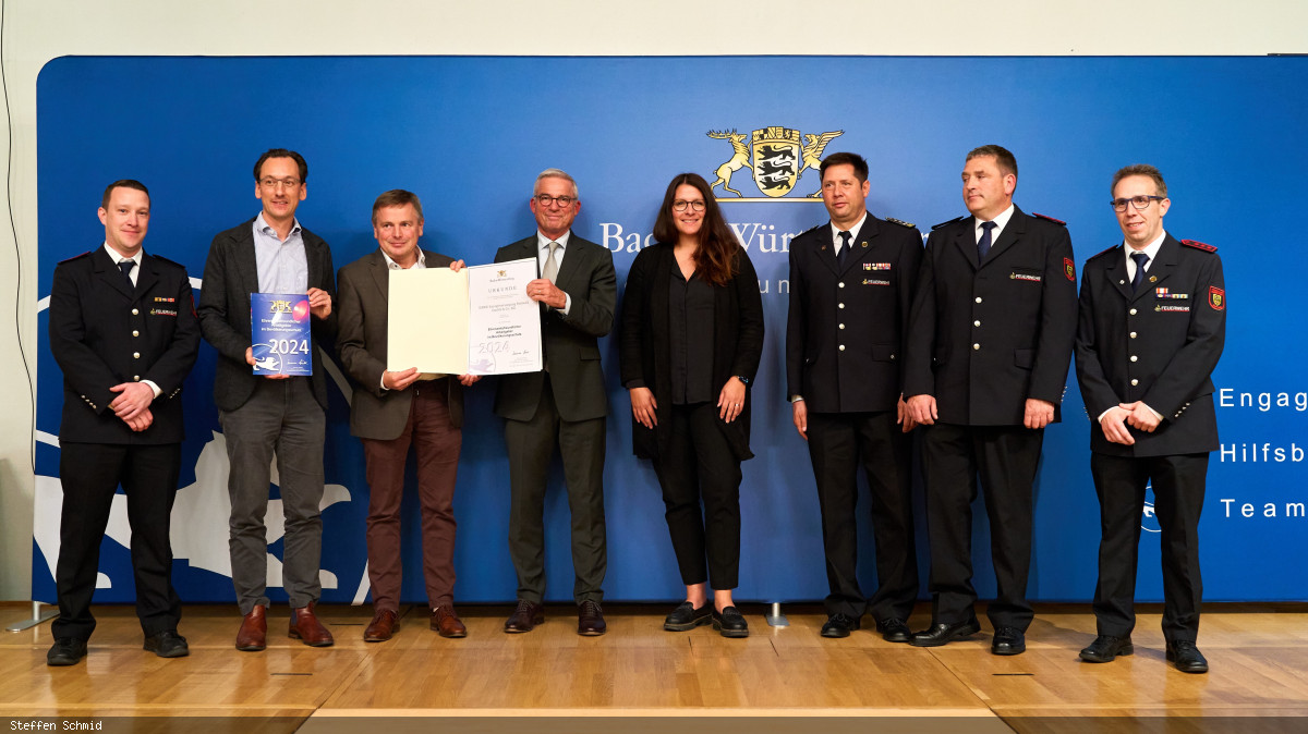 Empfang des stellvertretenden Ministerpräsidenten Minister des Inneren, für Digitalisierung und Kommunen Baden-Württemberg anlässlich der Übergabe der Auszeichnung für ehrenamtsfreundliche Arbeitgeber im Bevölkerungsschutz im Kur- und Kongresszentrum in F